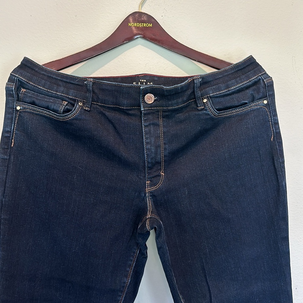 WHBM The Slim Dark Wash Jeans size 14 S.